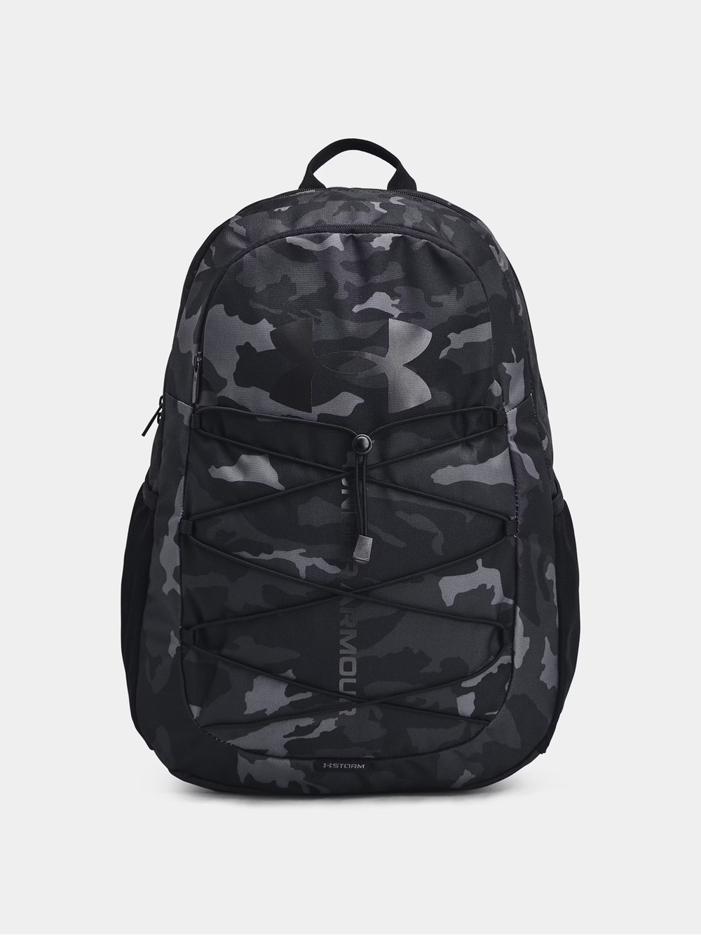 Under Armour Hustle Sport Black & Gray Camo Water Resistant Backpack